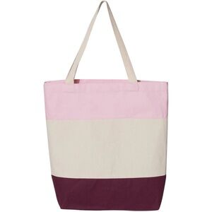 NWOT Tricolor Cotton Canvas Shopping Tote